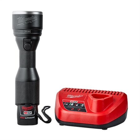 Milwaukee Tool MilwaukeeÂ® M12â„¢ 800 Lumens LED Metal Flashlight w/ (1) REDLITHIUMâ„¢ CP1.5 Battery Kit 2355-21